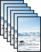 RLAVBL zestaw 6 czarnych ramek na plakaty 40x60 cm – gotowe ramy ścienne