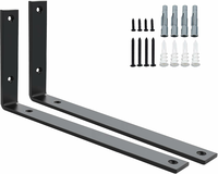 SAYAYO wsporniki do półek L 300 x 150 mm – 2 szt., czarne, stal 5 mm