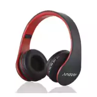 Słuchawki bezprzewodowe Andoer 4w1 czerwone widok z przodu