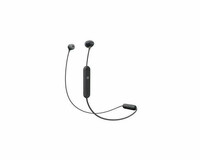 Słuchawki bezprzewodowe dokanałowe Sony WI-C300 Bluetooth 4.2 NFC czarne widok z boku