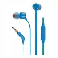 Słuchawki przewodowe dokanałowe JBL by Harman T110 z mikrofonem Niebieskie widok z przodu