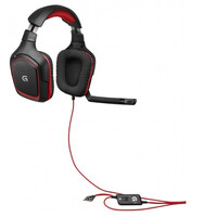 Słuchawki przewodowe gamingowe Logitech G230 widok słuchawek z kabllem