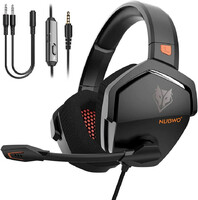 Słuchawki przewodowe nauszne gamingowe NUBWO N16 PC PS4 Xbox widok z przodu.