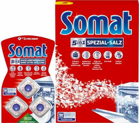 Somat Zestaw do zmywarki 5w1 – sól 1,2 kg + 3 tabletki czyszczące