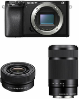 Sony Alpha 6100 + 16-50 mm + 55-210 mm – bezlusterkowiec APS-C 24,2 MP, czarny