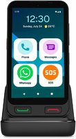SPC Zeus 2 64 GB z etui i stacją ładującą – smartfon dla seniorów, czarny