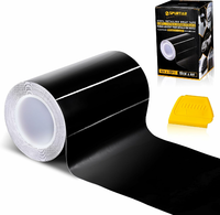 Spurtar Folia winylowa samochodowa 10 cm x 6 m – czarna błyszcząca listwa tuningowa