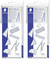 STAEDTLER Zestaw geometryczny szkolny w metalowym etui, 2x cyrkiel z akcesoriami
