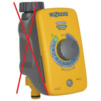 Sterownik nawadniania Hozelock Controller żółto-czarny widok z przodu.
