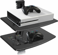suptek CS202 pływające półki szklane pod TV, 2 szt., czarne