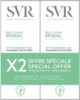 SVR Spirial Duo Deo-Creme antyperspirant w kremie 48h, 2x50 ml