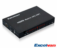 Switch splitter rozdzielacz Excelvan 4x2 HDMI 1.4 HiFi widok z przodu