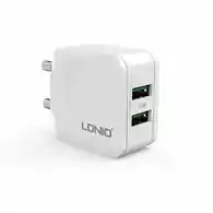 Szybka ładowarka sieciowa Ldnio 2-porty USB 5V 2.4A widok z przodu