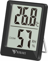 Termometr pokojowy miernik wilgotności DOQAUS LCD widok z przodu