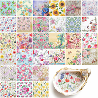Ticeyubime Serwetki do decoupage 33x33 cm – papierowe dekory kwiatowe, 60 szt.