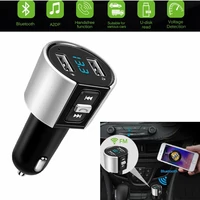 Transmiter samochodowy FM MP3 2-porty USB Bluetooth widok z przodu
