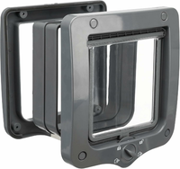 TRIXIE 44232 – drzwiczki dla kota z tunelem, 4 tryby, 20 × 22 cm, ciemnoszare