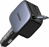 UGREEN Nexode 60 W – ładowarka samochodowa 3 porty ze zwijanym kablem USB-C