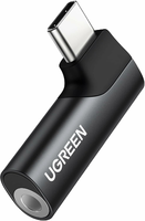UGREEN USB-C na jack 3,5 mm – kątowy adapter audio 90°, czarny