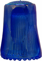 Ullmannglass AE 1275 – szklany naparstek vintage, niebieski opalizujący