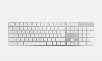 Ultracienka klawiatura aluminiowa Macally SLIMKEYPROA USB do Mac widok z przodu.