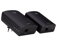 Urządzenie sieciowe CISCO PLC LINKSYS PLWK400-EU czarny widok z przodu.