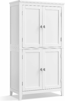 VASAGLE BBC552P31 30x60x110 cm – wysoka szafka łazienkowa, biała, 4 drzwi