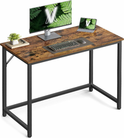 VASAGLE LWD41X – biurko komputerowe 100 x 50 cm, industrialne, rustykalny brąz