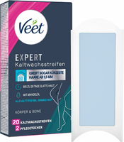 Veet Expert plastry z woskiem na ciało i nogi – 20 pasków z zimnego wosku