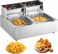 VEVOR Frytownica gastronomiczna elektryczna 24 l, 2 zbiorniki, stal nierdzewna