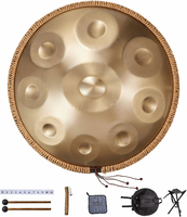 VEVOR Handpan 22" 9 nut D-moll – stalowy bęben ręczny, złoty