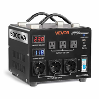 VEVOR HYMG-5000VA – transformator napięcia 220/110 V, 5000 VA, z wyświetlaczem LCD