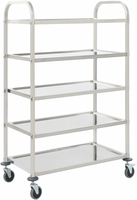 vidaXL 50917 – 5-poziomowy wózek kelnerski ze stali nierdzewnej 107 x 55 x 147 cm