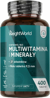 WeightWorld Multiwitamina i minerały – 400 tabletek, 27 składników