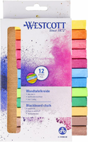 Westcott Kreda kolorowa 12 sztuk - bezpyłowa kreda do tablicy i na chodnik
