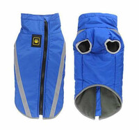 Wodoodporny odblaskowy płaszcz dla psa XL T200101 niebieski widok z góry i dołu