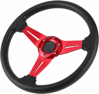 Yosoo Health Gear sportowa kierownica 350 mm – uniwersalna, płaska, czerwona