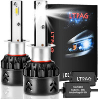 Żarówka LED LTPAG H1 6000LM 36W 6000K zimna widok z przodu