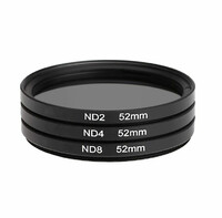 Zestaw filtrów polaryzacyjnych Andoer 52mm ND2/ND4/ND8 Nikon Canon Sony Pentax widok z przodu