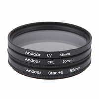Zestaw filtrów polaryzacyjnych Andoer 55mm Star 8/CPL/UV/Close-up +4 Nikon Canon Sony Pentax