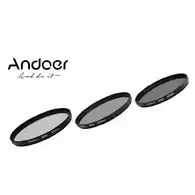 Zestaw filtrów polaryzacyjnych Andoer 67mm ND2/ND4/ND8 Nikon Canon Sony Pentax 3 widok z przodu