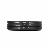 Zestaw filtrów polaryzacyjnych Andoer 67mm ND8 CPL UV Nikon Canon Sony Pentax