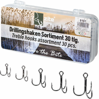 Zite Fishing zestaw 30 haczyków wędkarskich – 5 rozmiarów, pudełko