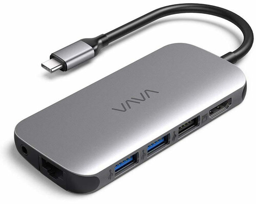 Adapter hub 9w1 Vava VA-UC006 USB C hdmi USB 3.0 widok z przodu