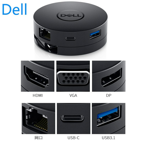 Adapter HUB Dell DA300 USBC HDMI VGA DisplayPort RJ45