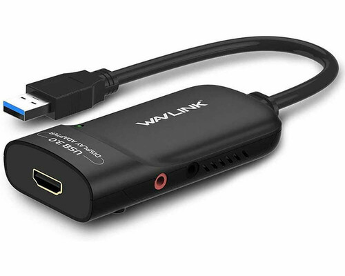 Adapter USB 3.0 do HDMI Wavlink WL-UG3501H audio video widok z przodu