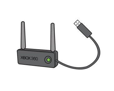 Adapter WiFi bezprzewodowy na Xbox 360 cyrkland widok z boku