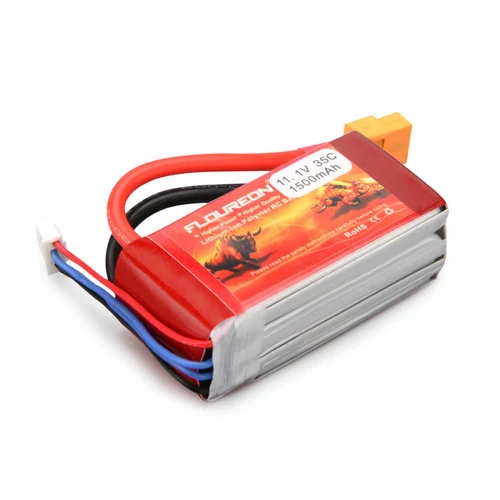 Akumulator RC FLOUREON 11.1V LiPo 1500mAh 35C XT60 UAV FPV widok z przodu