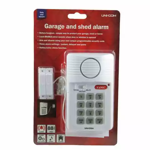 Alarm antywłamaniowy do domu garażu UNI-COM 65555 widok w opakowaniu