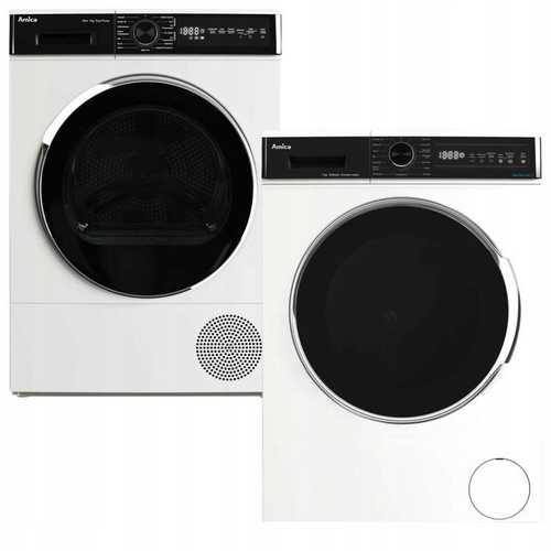 Amica WA3S712BLiSHB + AD3S72LHB – zestaw pralka i suszarka 7/7 kg, biały